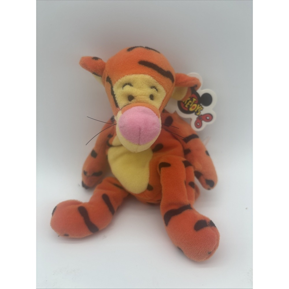 Tigger Bean Bag Plush Mini 9" Soft Stuffed Curled Tail Tiger Mouseketoys NEW Tag